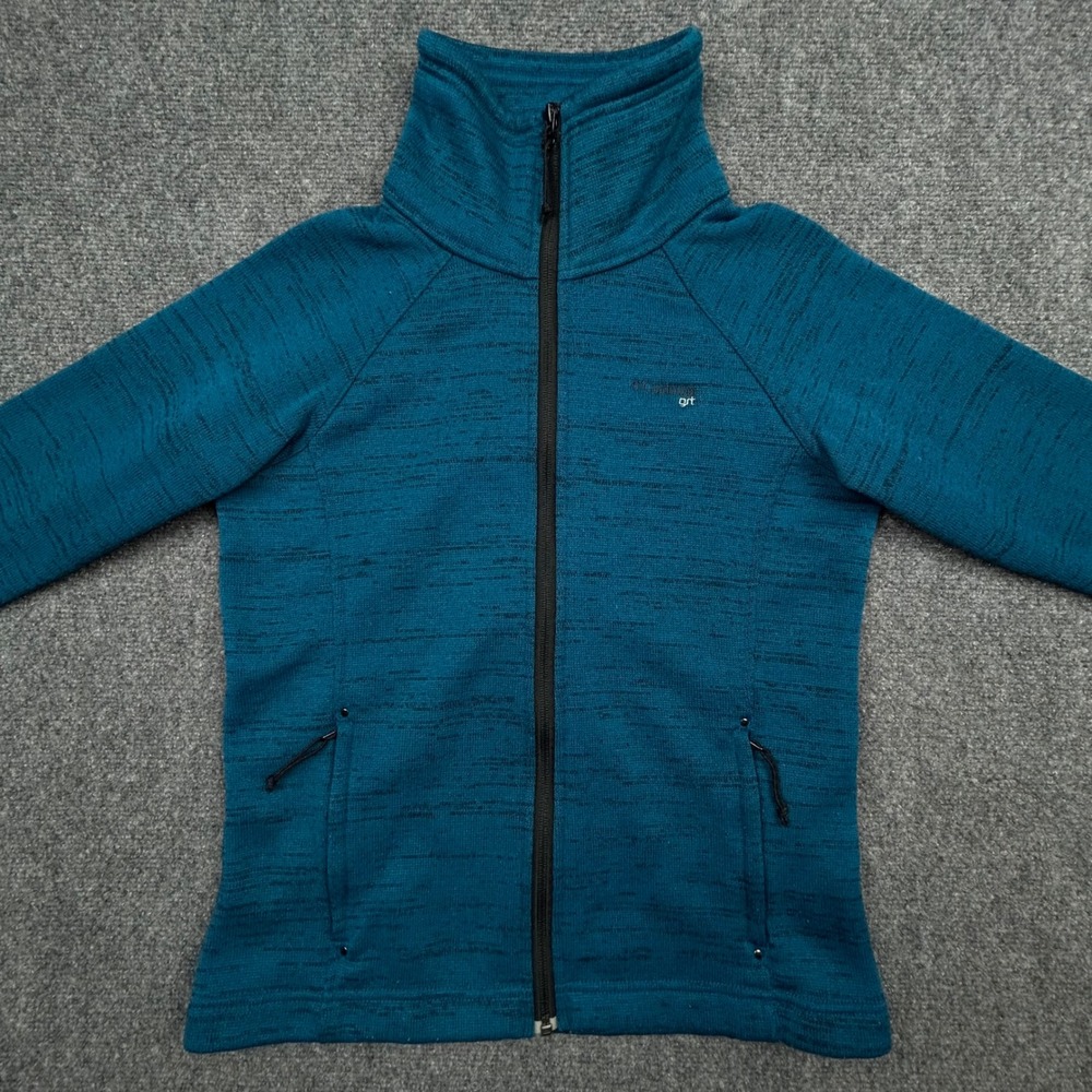 Columbia GRT Fleece Jacket‎ Womens M Teal Blue Full Zip Gear Rugged Trekking